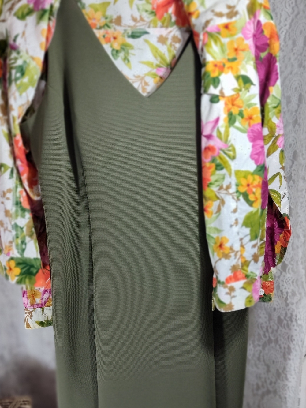 Metaphor Olive Ribbed Sheath Dress - Picture 5 of 6